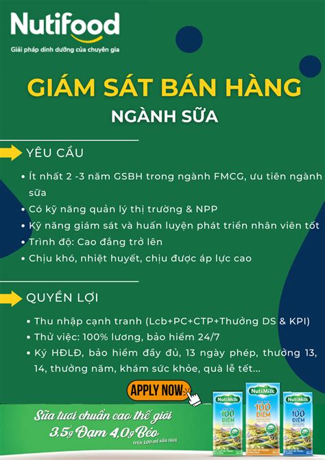 Tuyển Giám Sát Ngành Hàng Phi Thực Phẩm.